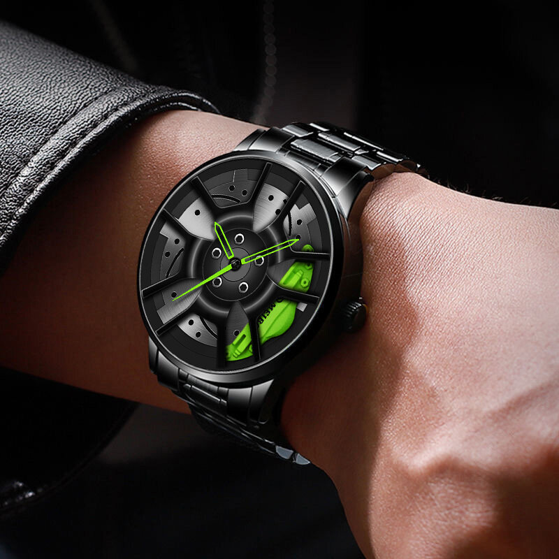 สแตนเลสสตีลนาฬิกา Hub การออกแบบที่กำหนดเองกีฬารถ Rim กีฬานาฬิกาชายนาฬิกา Mens ล้อนาฬิกาข้อมือนาฬิกา
