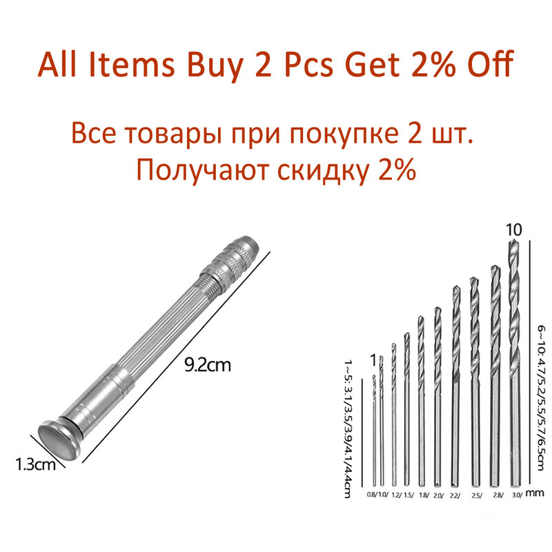 Perceuse à main en métal 0.8-3.0mm, vis pour moules en résine époxy UV, outils de bricolage de bijoux, outils de fabrication d'équipements faits à la main