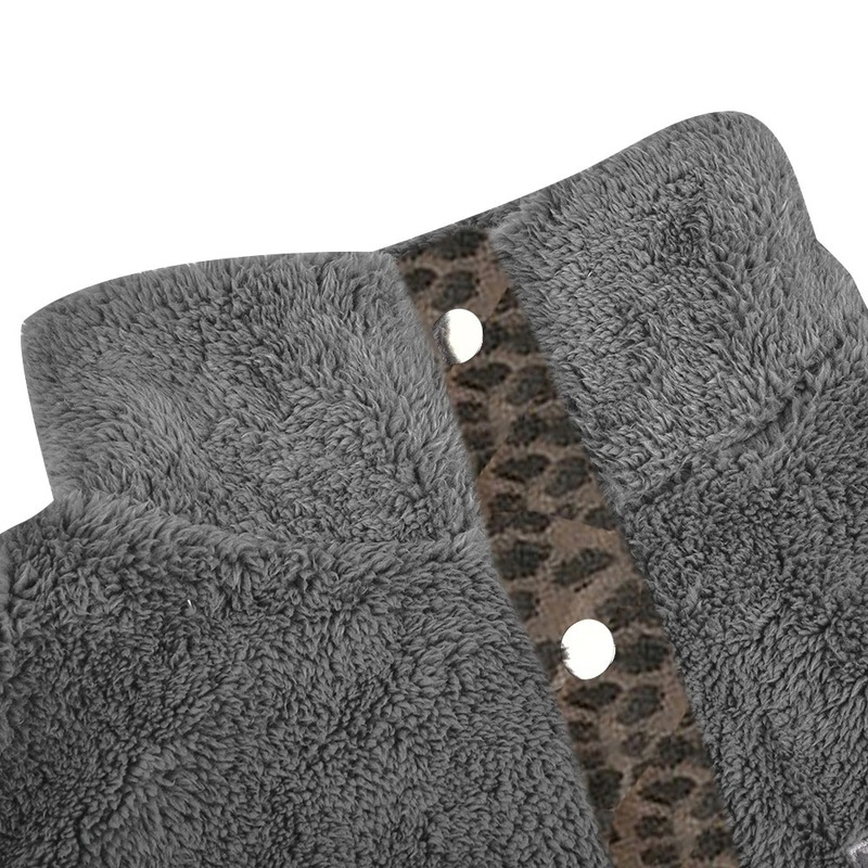 ฤดูใบไม้ร่วง Outwear หญิง Faux Fur Leopard พิมพ์ Hooded Warm Teddy Suede เสื้อเซ็กซี่เสื้อแขนยาวแบบสบายๆฤดูหนาวเสื้อ