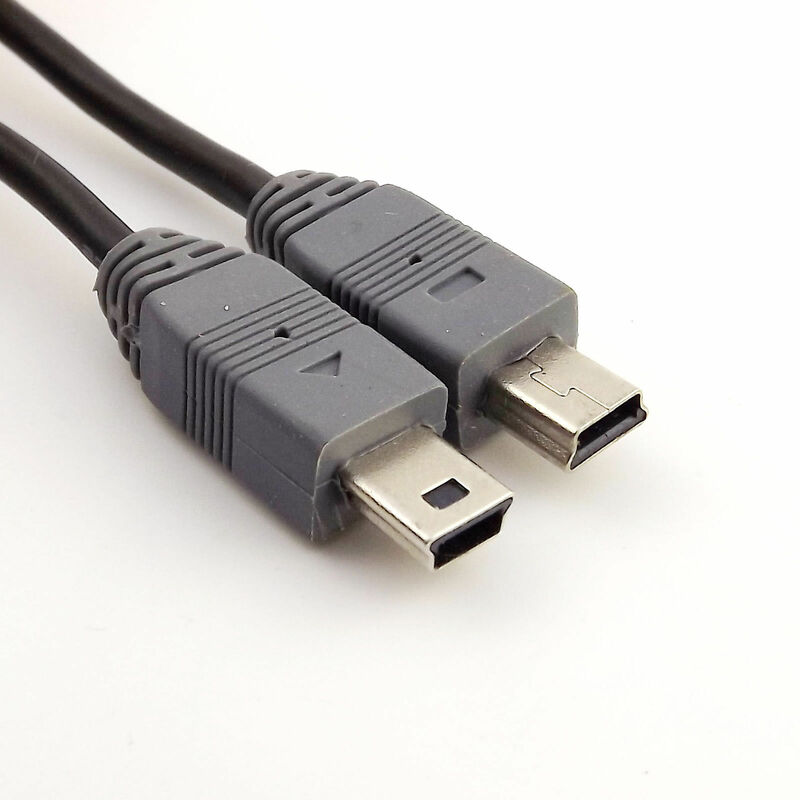 1pcs Mini USB Type B Male To Male 5 Pin Converter OTG Sync Adapter Lead Data Cable 20cm