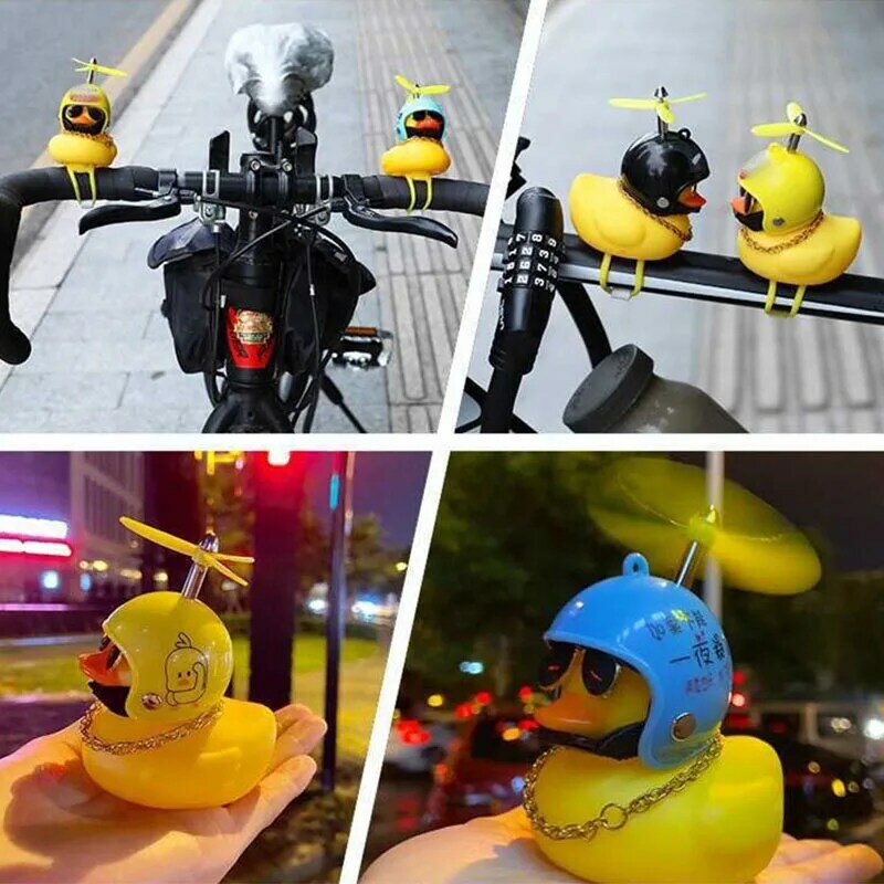 Campana de bicicleta de pato amarillo pequeño, casco de Airscrew, Ducky, accesorios de ciclismo