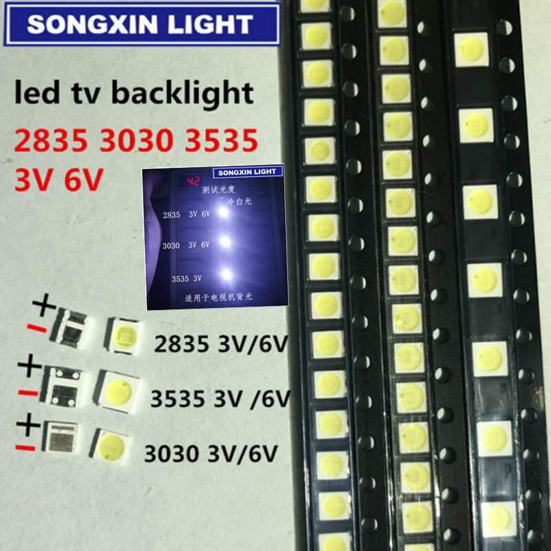 50PCS/100Pcs For LG led tv backlight 2835 3030 3535 3V 6V 1W 3W kit electronique led for lcd tv repair Cool cold white
