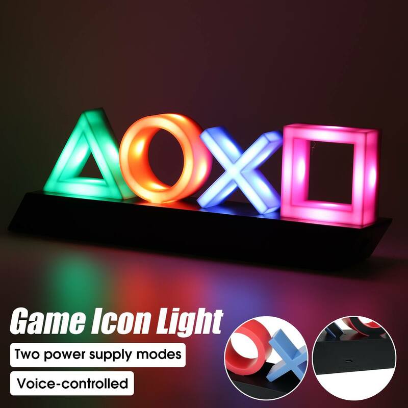 Playstation Sign Voice Control Game Icon Light Acrylic Atmosphere Neon Ornament Club KTV Decorative Light Dropshipping