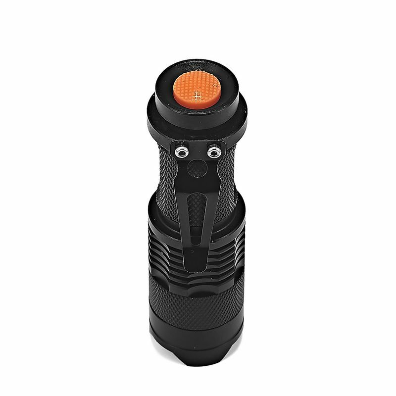 Mini lanterna LED UV, tocha CREE Q5, bateria AA, Zoomable Camp Light, lanterna tática, lâmpada, 500pcs, 14500
