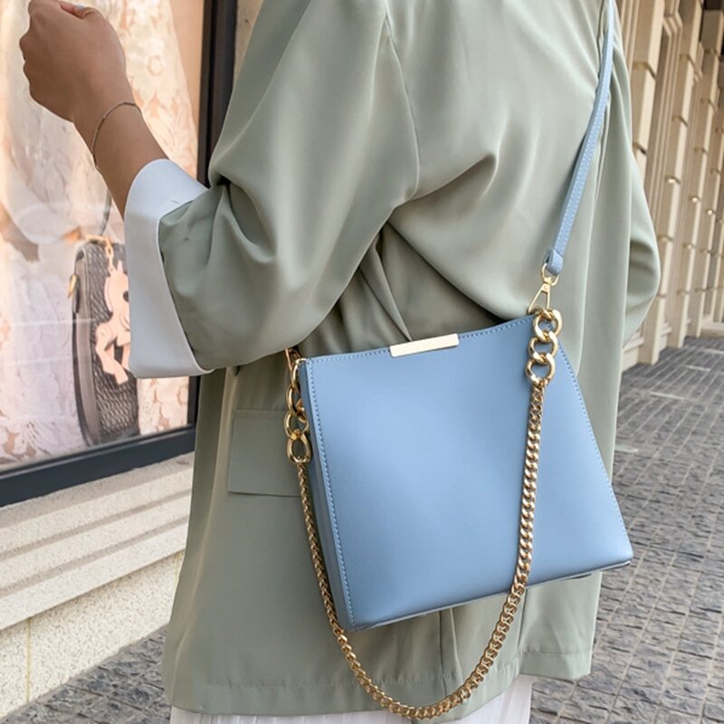 Модная сумка-мессенджер на плечо с цепочкой, сумки через плечо из высококачественной искусственной кожи для женщин, роскошные сумки, женски...