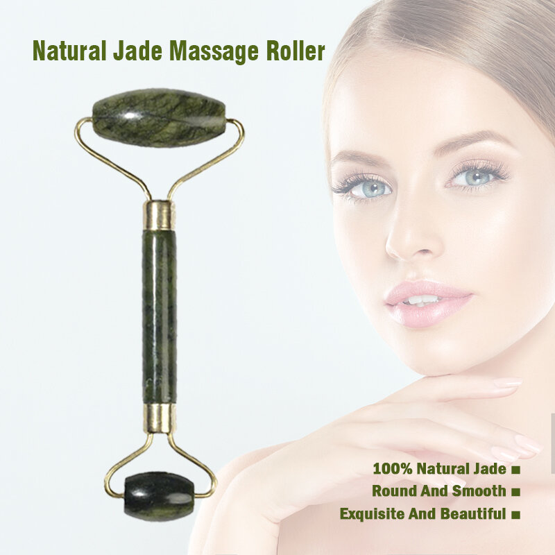Dropshipping Natural Jade Roller Massager Jade Stone Roller Facial Neck Skin Care Tools Thin Lift Beauty Slimming Massage Roller