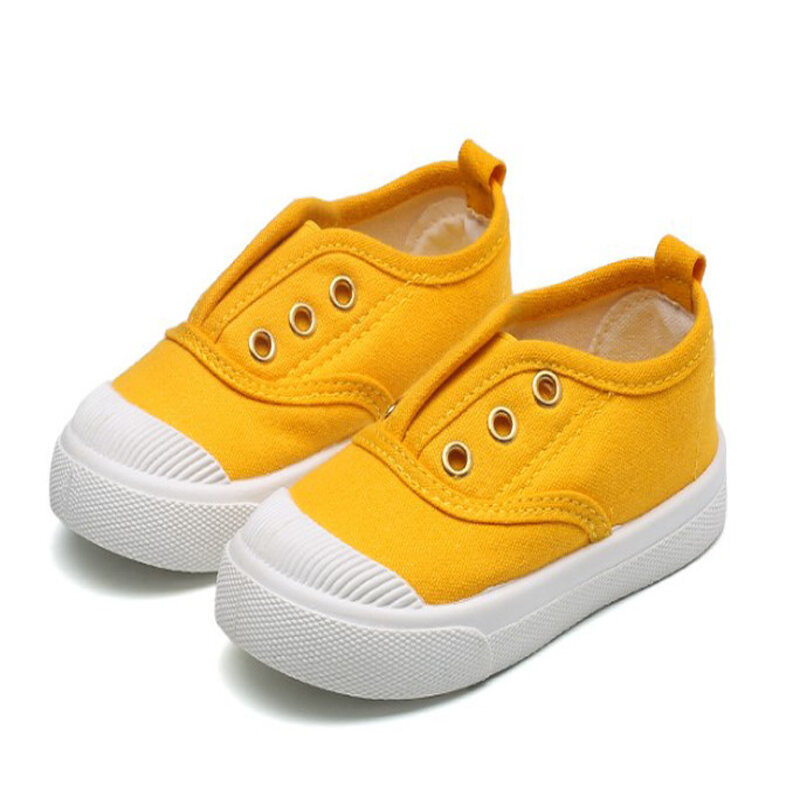 Sapatos de lona infantis com orelhas de enfiar, calçado infantil para meninos e meninas, sapato com sola branca de proteção para o dedo do pé, nova, 2021