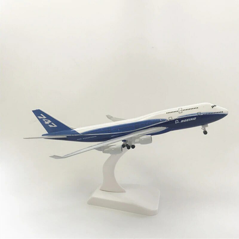 20CM Boeing B747 Prototipe Logam Pesawat Model Pesawat Mainan Pesawat Anak-anak Hadiah Koleksi