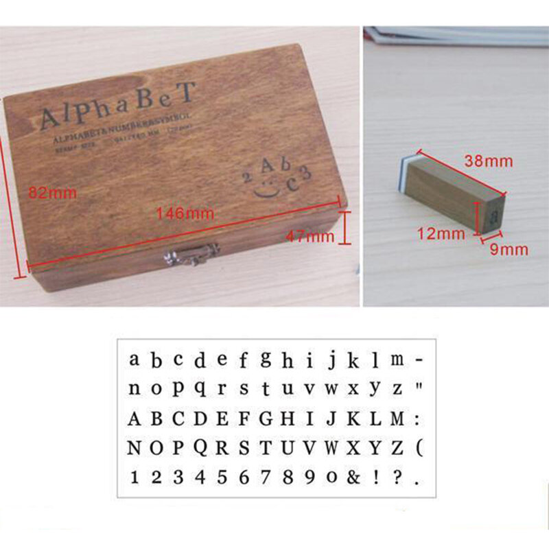 70pcs Letters Stamps DIY Craft Toy For Children Wood English Alphabet Number Scrapbooking Stamper Kids Wooden Box
