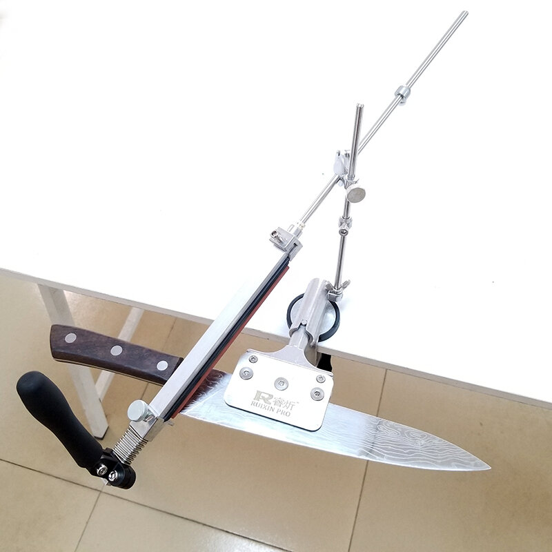 Ruixin fixo afiador de faca afiar pedra ângulo profissional sistema afiação pedra amolar cozinha ferramenta metal material