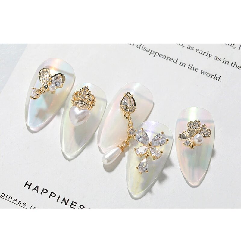 2 piezas de Metal 3D de circón para decoración de uñas, joyería japonesa, de alta calidad de cristal de circón decoraciones de uñas, accesorios de manicura con lazo de diamantes de imitación