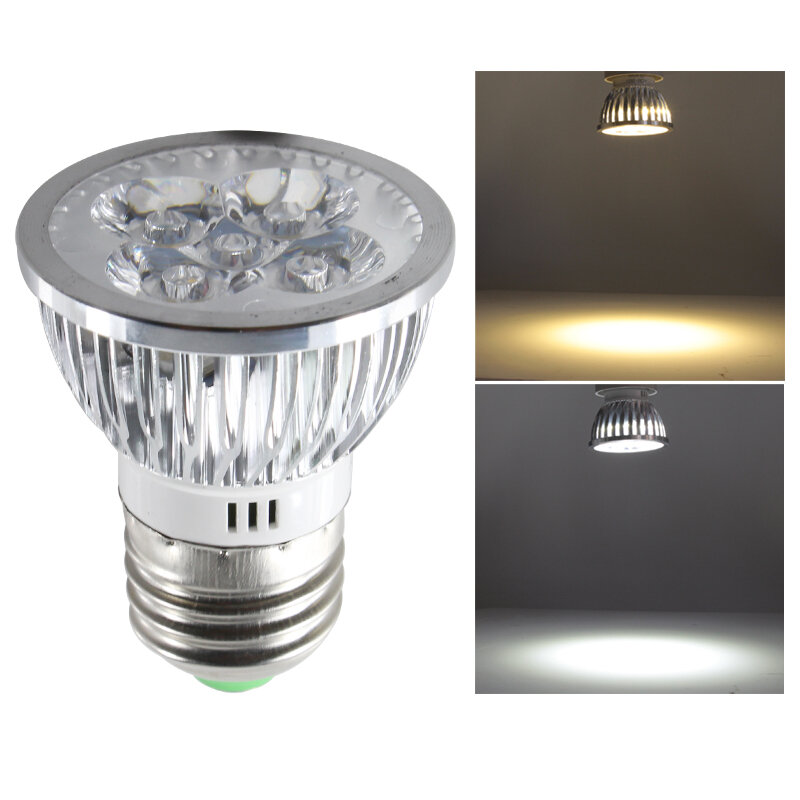 Ampułki reflektory Led E27 110v 220v 12v 24 v 4W aluminium żarówka do domu oświetlenie domu 12 24 V Volt lampa energooszczędna Downlight