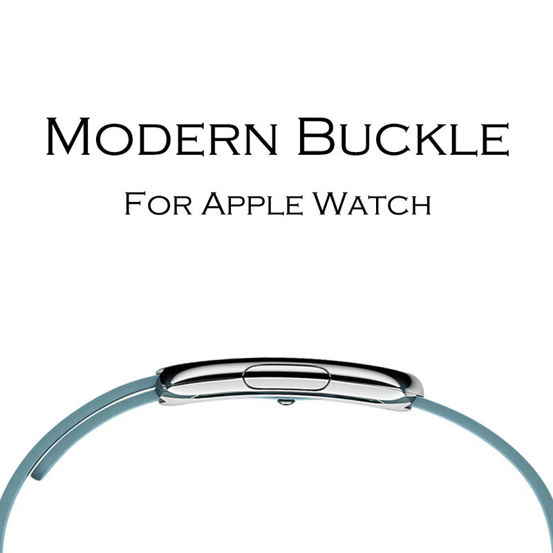Correa con hebilla moderna para apple watch, banda de 45mm, 41mm, 44mm, 42mm, 38mm, 40mm, pulsera de cuero genuino para iwatch 7/6/5/SE/4/3/2