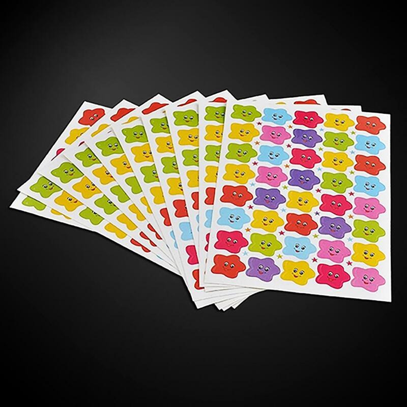 10pcs 400 Smile Stars Sticker Cartoon Smile Face Pattern adesivo multicolore Decal per insegnante di bambini