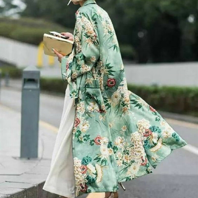 2020 Bohemian In Hình Bãi Biển Mùa Hè Mặc Quần Áo Dài Áo Khoác Cardigan Kimono Plus Bông Áo Thun Nữ Áo Và Áo Sơ Mi A147