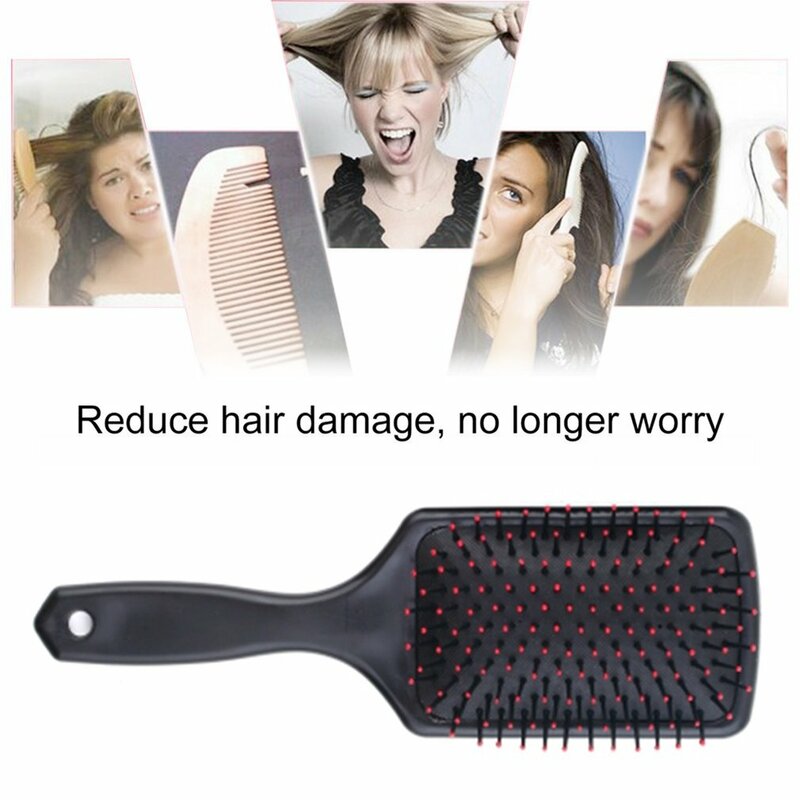 Professional Plastic Healthy Hair Loss Paddle Cushion Hair Scalp Massage Brush Hair Brush Comb Salon Hair Styling Tool