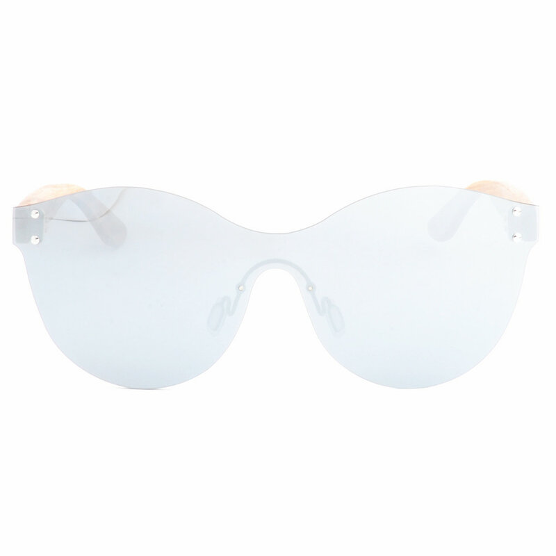 LONSY-gafas de sol Vintage de madera de bambú para mujer, lentes de sol polarizadas estilo Ojo de gato, color rosa