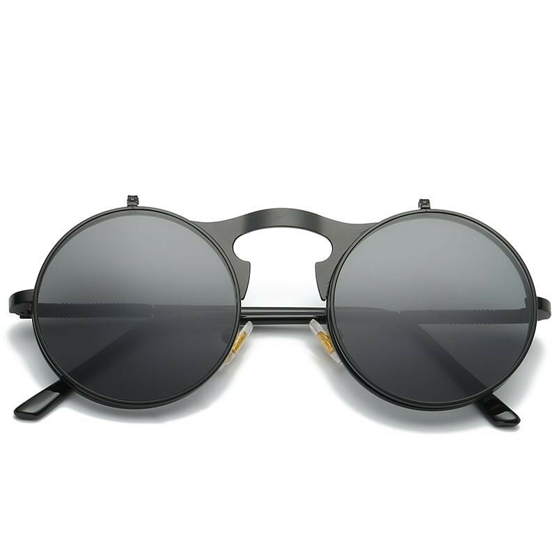 New Retro  Punk Steam Clamshell Sunglasses Rays Men Women Round  Sunglasses  Trend Ladies Outdoor Personality Sun glasses UV400
