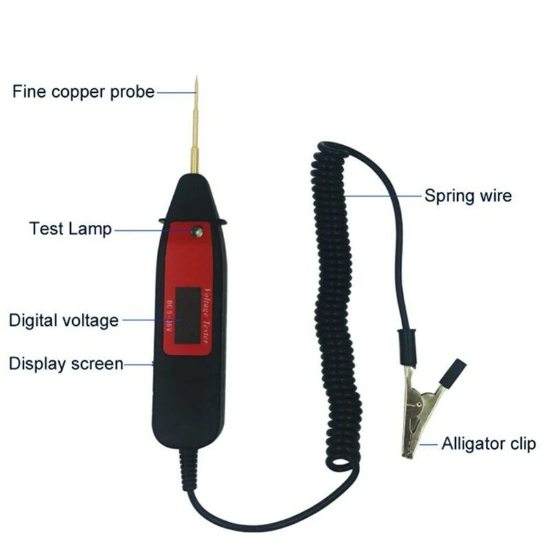 Bolígrafo Digital de prueba de voltaje para coche, Detector profesional de lápiz con luz Led, herramienta de diagnóstico de coche, Universal, Lcd, 5-36V