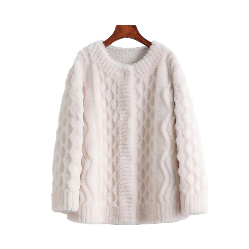 Ayunsue 100% 羊毛刈り機ジャケット女性用本物の毛皮コート冬2021ショートウール韓国スタイルchaquetas mujer sqq1225