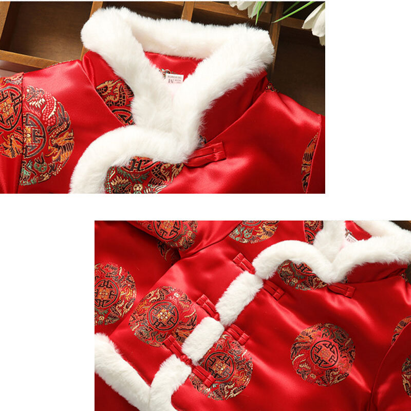 Costume Tang chinois pour enfants de 0 à 3 ans, robe pour bébé d'un an, Style chinois, robe de fête du nouvel an, costume d'hiver en Brocade