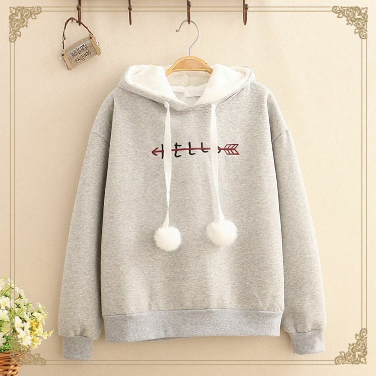 Além de veludo inverno bonito kawaii roupas oversize sweatshrit pullovers plus size hoodies estilo coreano streetwear topos