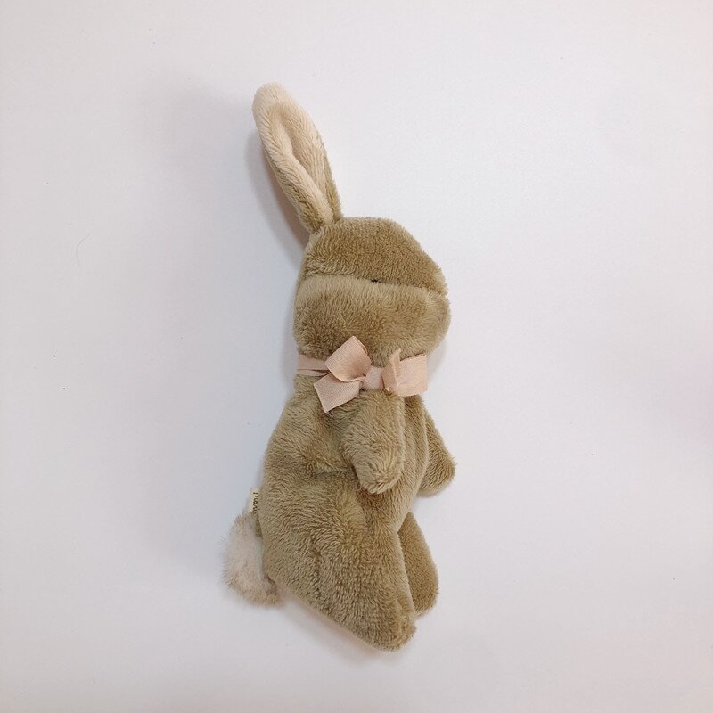 Ładny wzór pluszowy królik lalki dla dziecka dzieci uspokoić śpiący Bunny zabawki Kawaii Handmade noworodka brązowe króliki wypchana zabawka prezenty