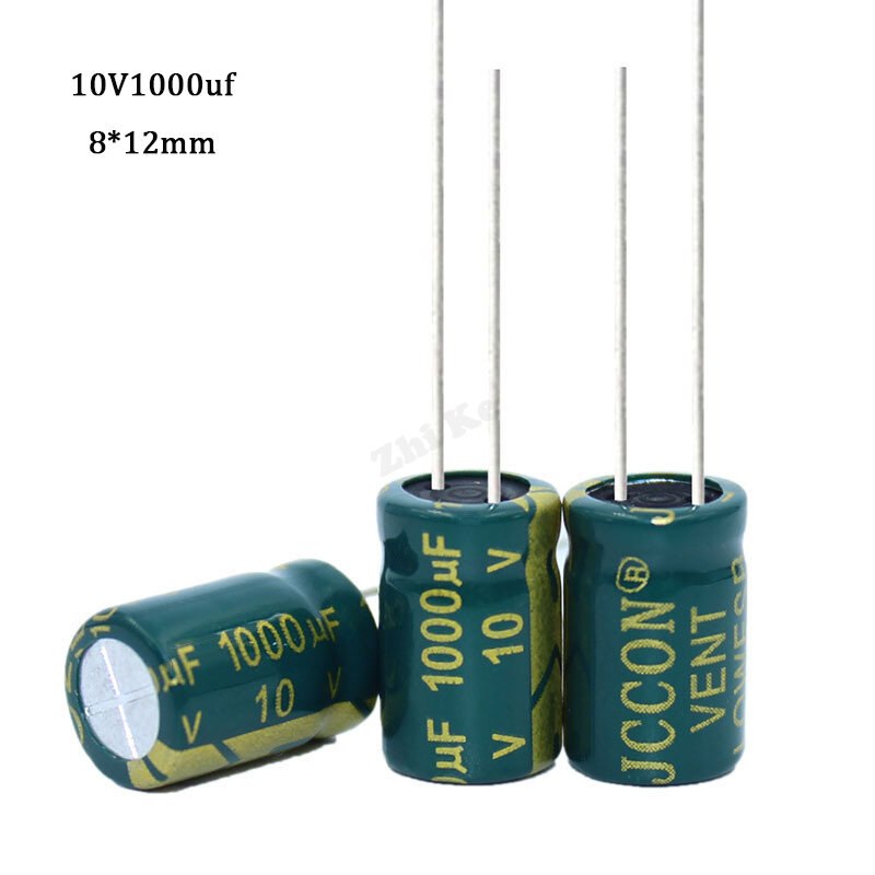 20 pçs/lote 10v 1000UF Low ESR/Impedância de alta freqüência capacitor eletrolítico de alumínio tamanho 10 8X12 1000UF 1000 v 20% uf