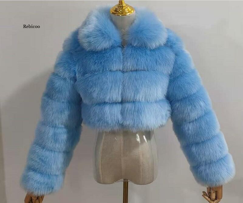 女性のフェイクファーコート,冬のファッション,エレガントな厚手の暖かいコート,女性のふわふわの毛皮のジャケット4xl