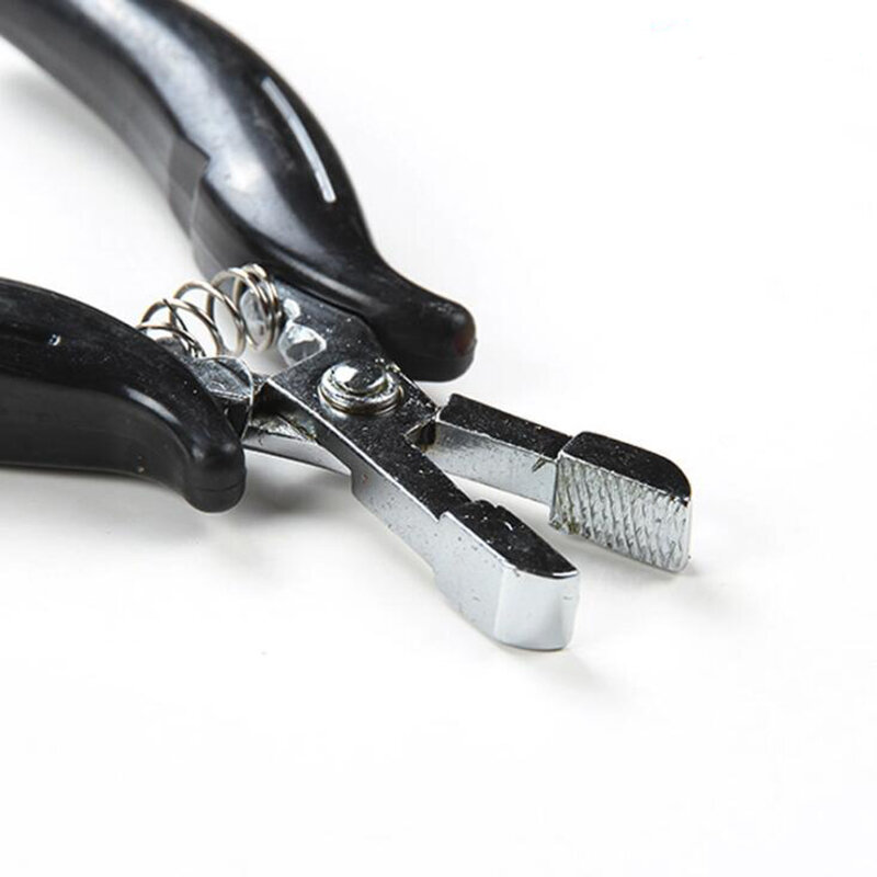 Alicates de acero inoxidable con mango negro para extensión de cabello, herramientas multifuncionales, Punta U/I/C, 1 unidad