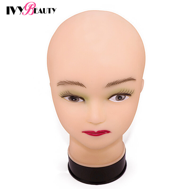 Venda quente fêmea manequim cabeça com peruca suporte braçadeira para prática de maquiagem cosmetologia manequim cabeça para peruca chapéu display 51cm