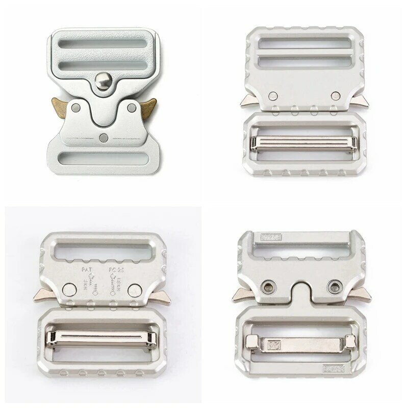 Metalen Quick Zijsluiting Voor Singels Tactische Riem Veiligheid Sterke Haken Clips Diy Outdoor Bagage Accessoires Zilver
