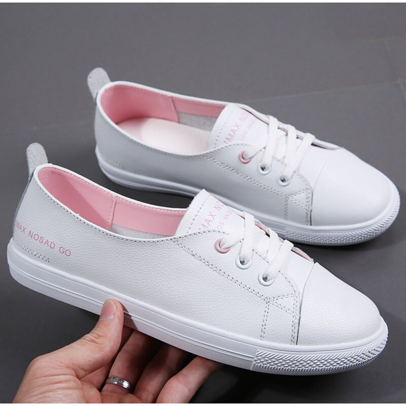 Women's Flats Sneakers Ladies White Lace Up Female Casual Comfort Running Footwear Woman Vulcanized Shoes Fashion 2021 Hot Sale