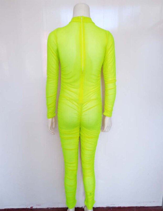 Seksi Melihat Melalui Celana Kodok Playsuit Wanita Musim Panas Elastis Baju Monyet Piyama Playsuit Overall Bodysuit Body Suit Pesta Klub F0590