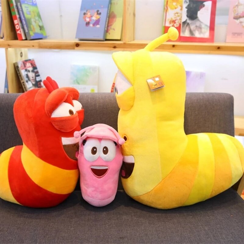 Anime filme gigante tamanho inseto lesma, criativo larva brinquedo de pelúcia, travesseiro macio recheado dos desenhos animados para crianças, presente de Natal, 35 cm, 65cm