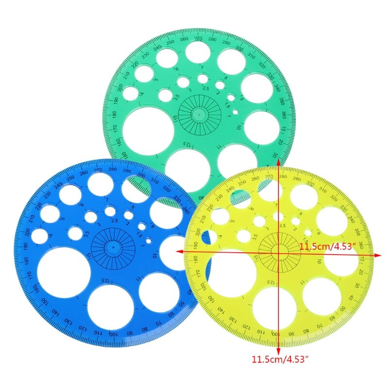 360 градусов транспортир круглый линейка шаблон Круг школьные принадлежности для рисования