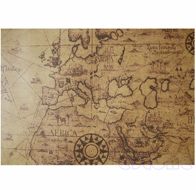 Póster de papel Retro de Estilo Vintage grande, Mapa del Viejo Mundo, regalos, 71x51cm