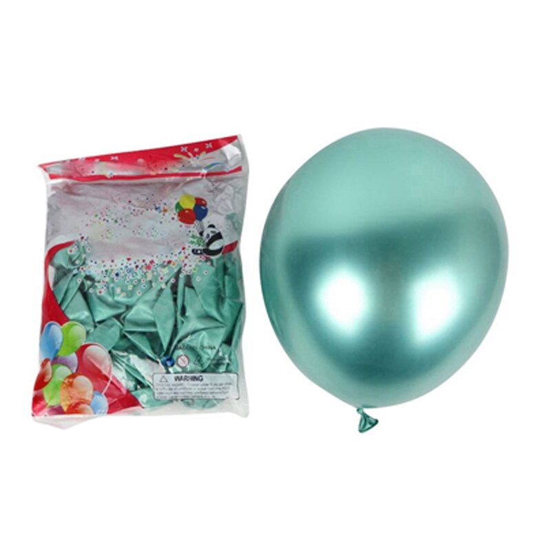 100Pcs 10 Inch Metallic Latex Balloons Thick Chrome Glossy Metal Pearl Balloon Globos For Party Decor Green & Purple