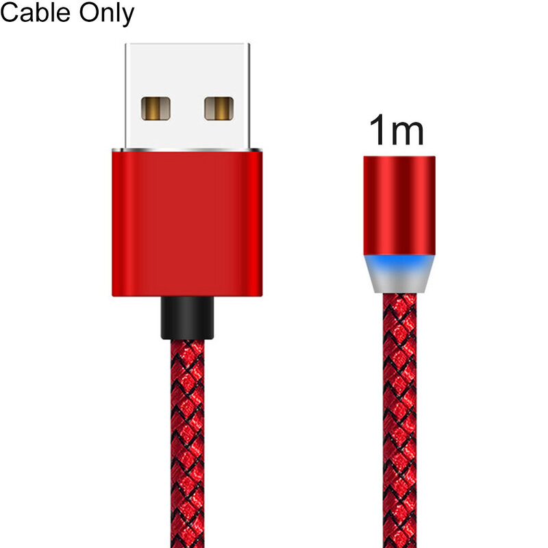 Магнитный кабель micro USB, со светодиодной подсветкой, для быстрой зарядки и передачи данных, кабель USB мобильный телефон, 1/2 м
