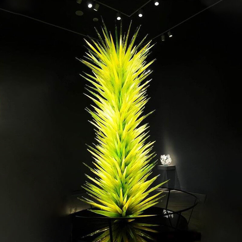Luxury Hotel Lobby Decorative LED Hand Blown Glass Floor Lamps for Garden Park Conifer