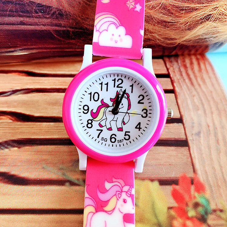 2021Small animal silicone printed quartz watch for children girl primary school casual wrist watch
