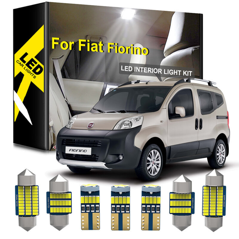 KAMMURI – Kit d'éclairage intérieur LED Canbus, 7 pièces, 100% sans erreur, pour FIAT Fiorino Box Body / Estate 225 (2007 – 2012)