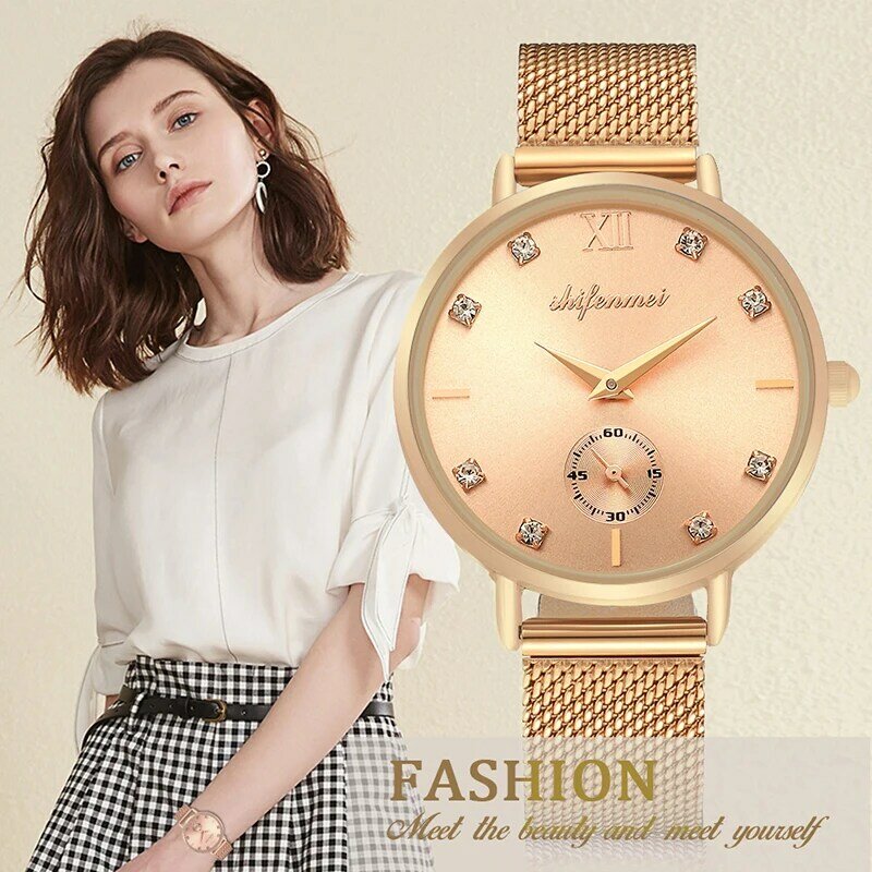 Reloj de pulsera para mujer Shifenmei, relojes de cuarzo 2019, reloj de pulsera informal de marca de lujo, relojes de mujer a prueba de agua, reloj femenino