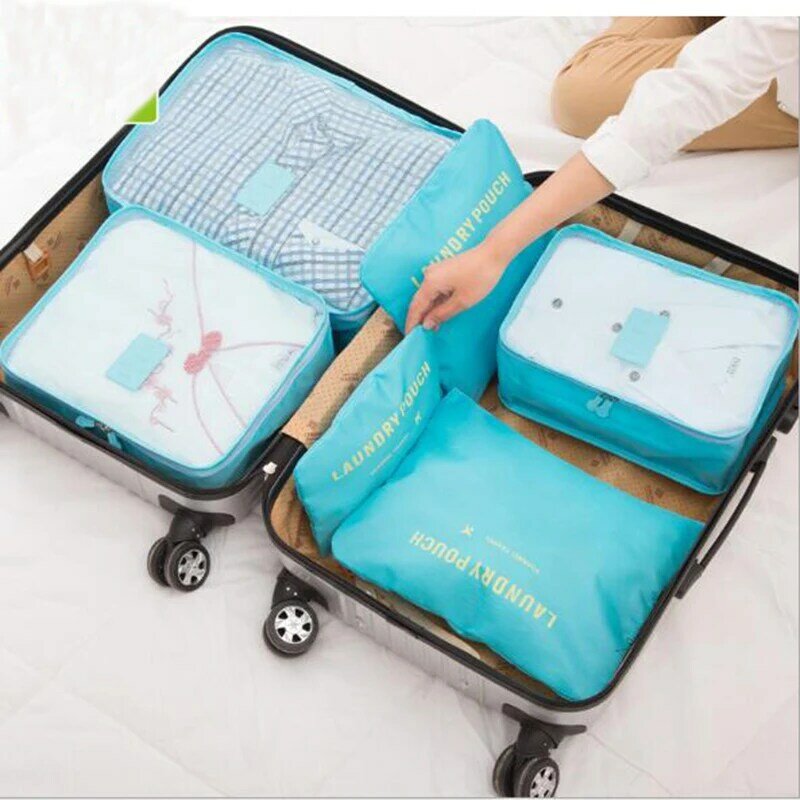 Dropship Muchacha 6 uds bolsa de almacenamiento Set ropa impermeable ropa interior organizador bolsa portátil maleta divisor bolsa de almacenamiento