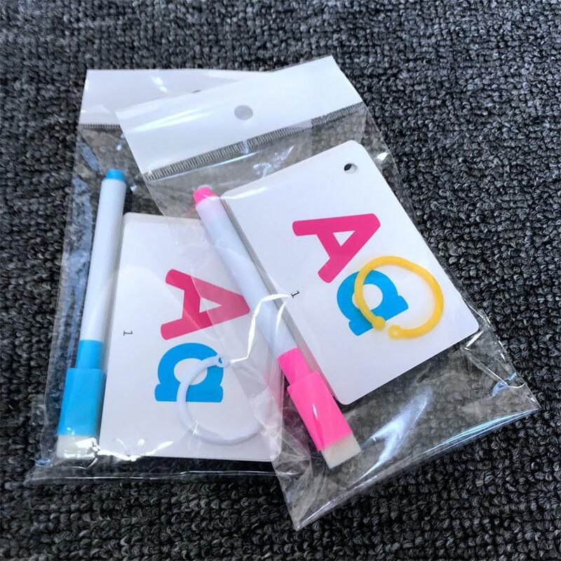 27 sztuk litera alfabetu Tracing Card edukacyjne litery czytaj napisz nauka alfabetu z jednym piórem prezent przedszkolny