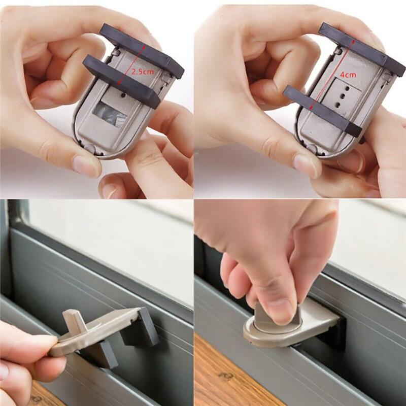 Translation Aluminum Alloy Window Children Safety Lock Anti-Theft Lock Stopper Child Safety Lock Anti-theft Lock Limit Device