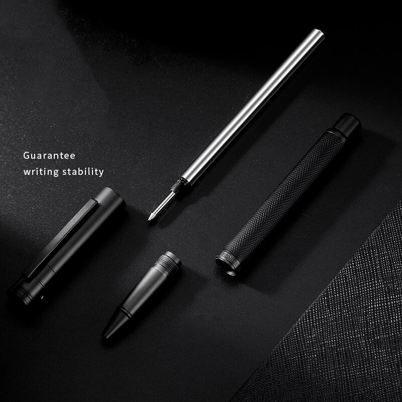 Bolígrafo Rollerball negro de lujo con textura de árbol, bolígrafo suave de 0,5mm, excelente regalo de escritura para firma, negocios y oficina