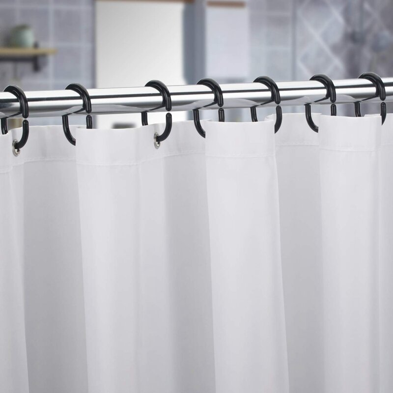Promotion! 24 PCS Shower Curtain Rings Plastic Shower Curtain Hooks for Bathroom Shower Rod