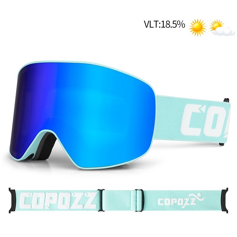 Copozz óculos de esqui de marca, óculos grandes de camada dupla antiembaçante uv400 unissex de snowboard e skate