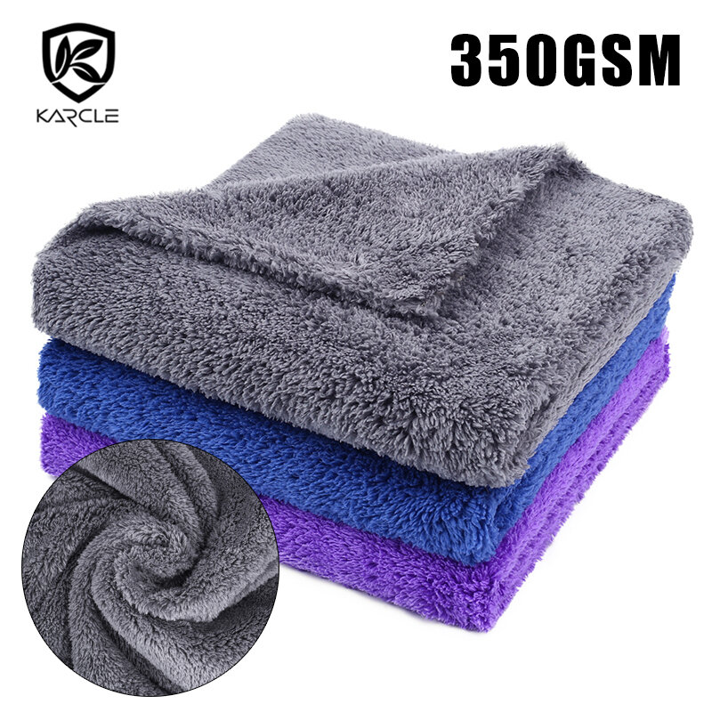 350GSM autolavaggio asciugamano in microfibra panno per pulizia auto dettaglio auto Super assorbente panno per la cura dell'auto asciugamani morbidi senza bordi